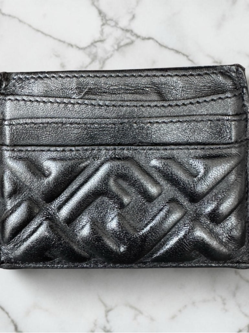 Fendi Black Baguette Compact Wallet
